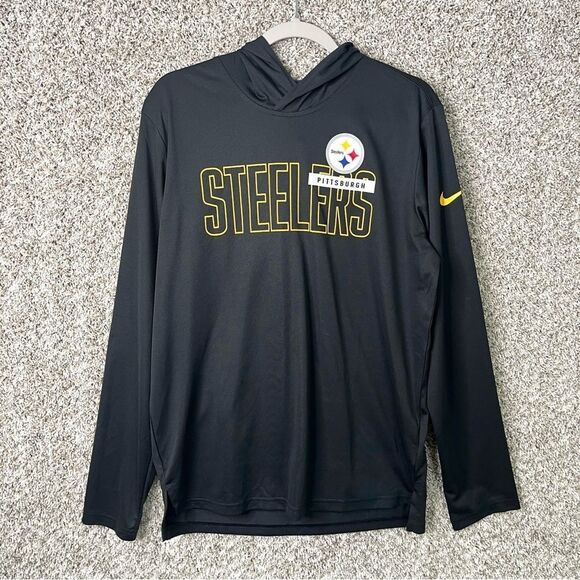 NFL x Nike Hoodie Men’s M Dri-FIT Pittsburgh Steelers Long Sleeve Lightweight - Picture 2 of 6